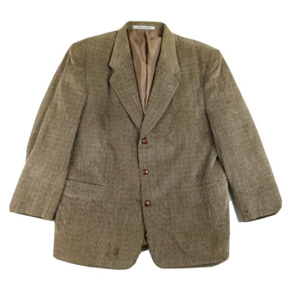 TOM TAILOR - MEN'S BROWN CORDUROY BLAZER JACKET - SIZE 48R - SEE PHOTOS - Picture 2 of 11